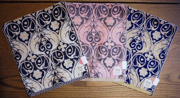 画像1: Eva：クレイン（フェイスタオル）【ブラック・ピンク・ネイビー】 (1)